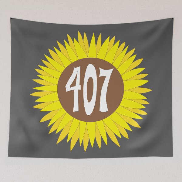Item preview, Hand Drawn Florida Sunflower 407 Area Code designed and sold by itsrturn.