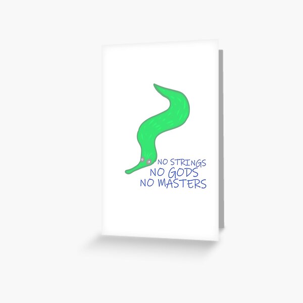 Worm on string text Greeting Card