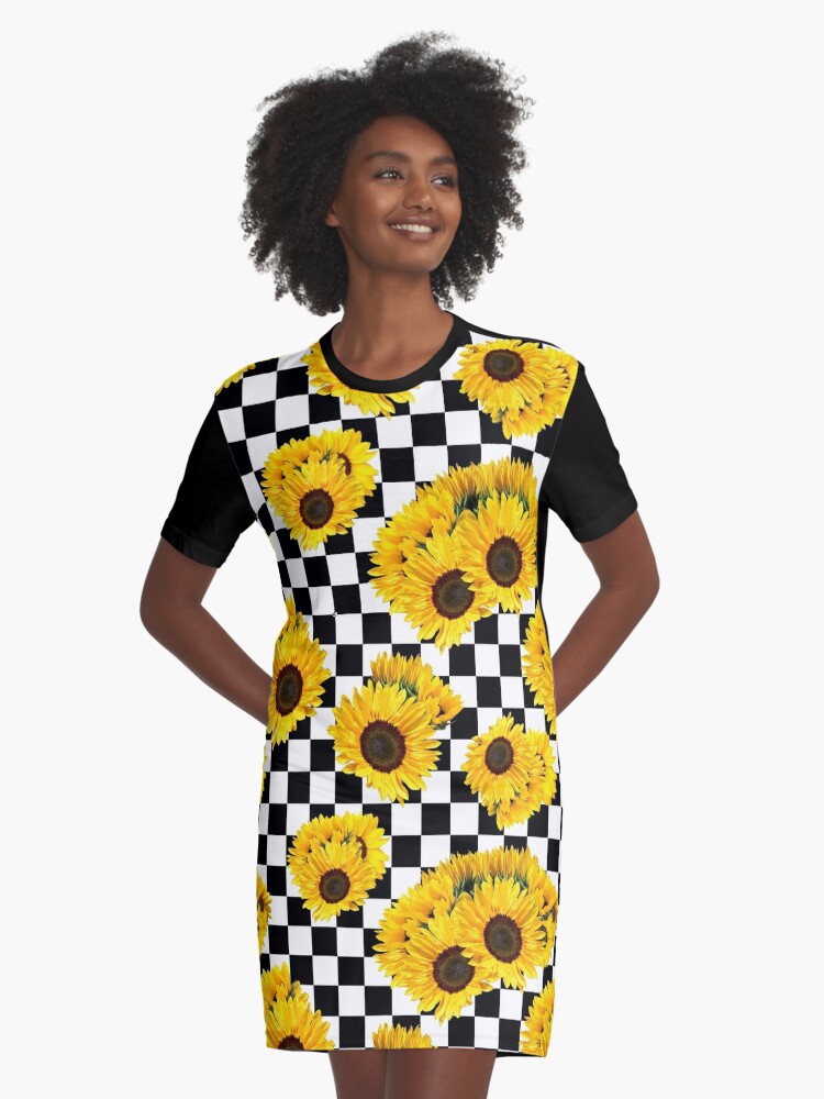 yellow and white checkered dress