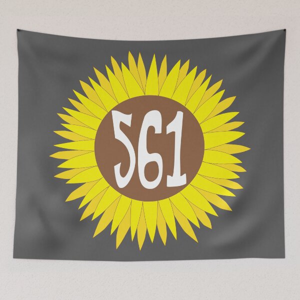 Item preview, Hand Drawn Florida Sunflower 561 Area Code designed and sold by itsrturn.