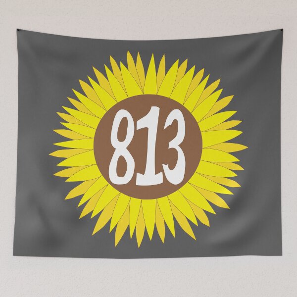 Item preview, Hand Drawn Florida Sunflower 813 Area Code designed and sold by itsrturn.