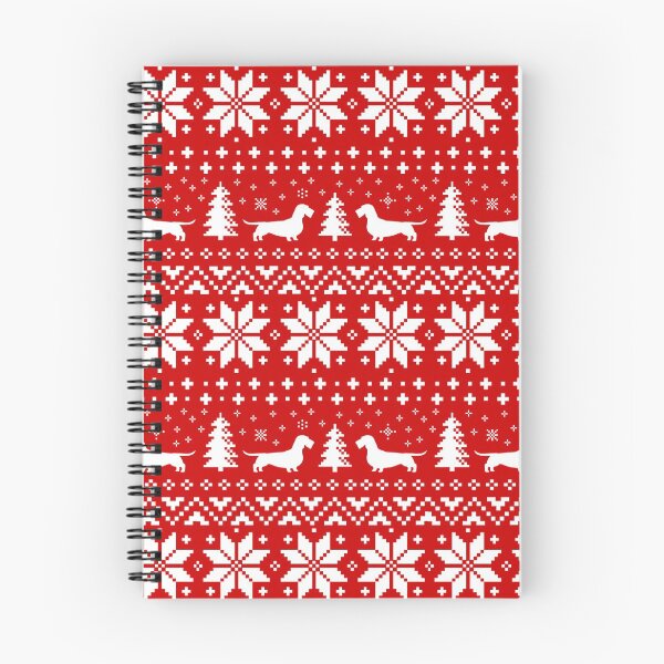 Item preview, Wirehaired Dachshund Dog Silhouettes Christmas Holiday Pattern designed and sold by Jenn Inashvili.