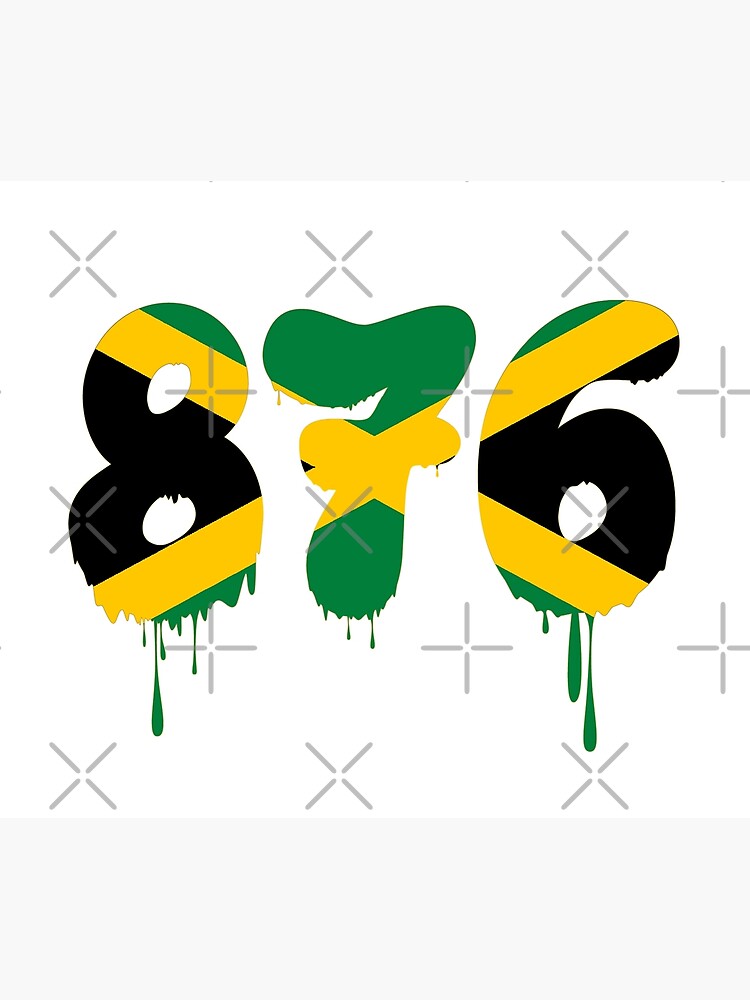 Jamaica Country Code 876 With The Colour of Jamaican Flag &quot; Poster 