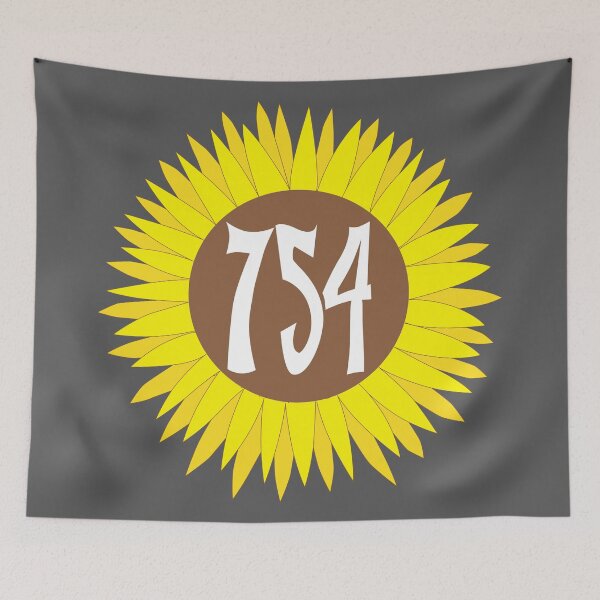 Item preview, Hand Drawn Florida Sunflower 754 Area Code designed and sold by itsrturn.
