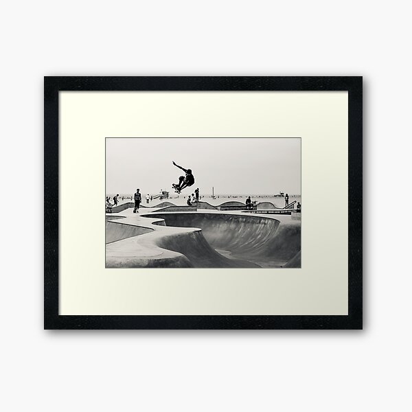 Horizontal Skateboarding Print Venice Skatepark Poster Photography Print Venice Beach Framed Art Print