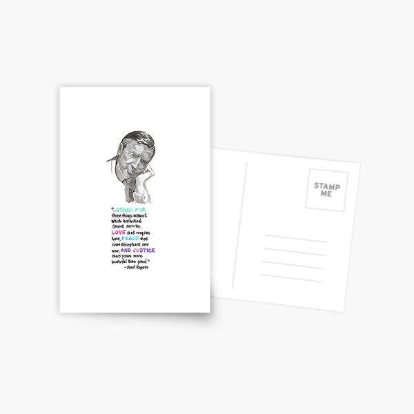 Stand with Mister Rogers- Portrait and Quote- Vertical Postcard
