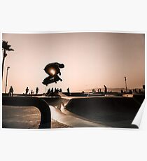 Horizontal Skateboarding Print Venice Skatepark Poster Photography Print Venice Beach Dusk Poster