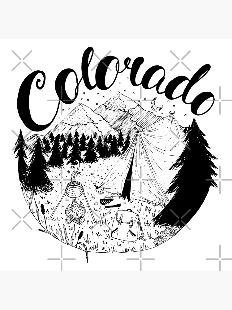 Colorado Mountains Ink Drawing by Chloes-drawings