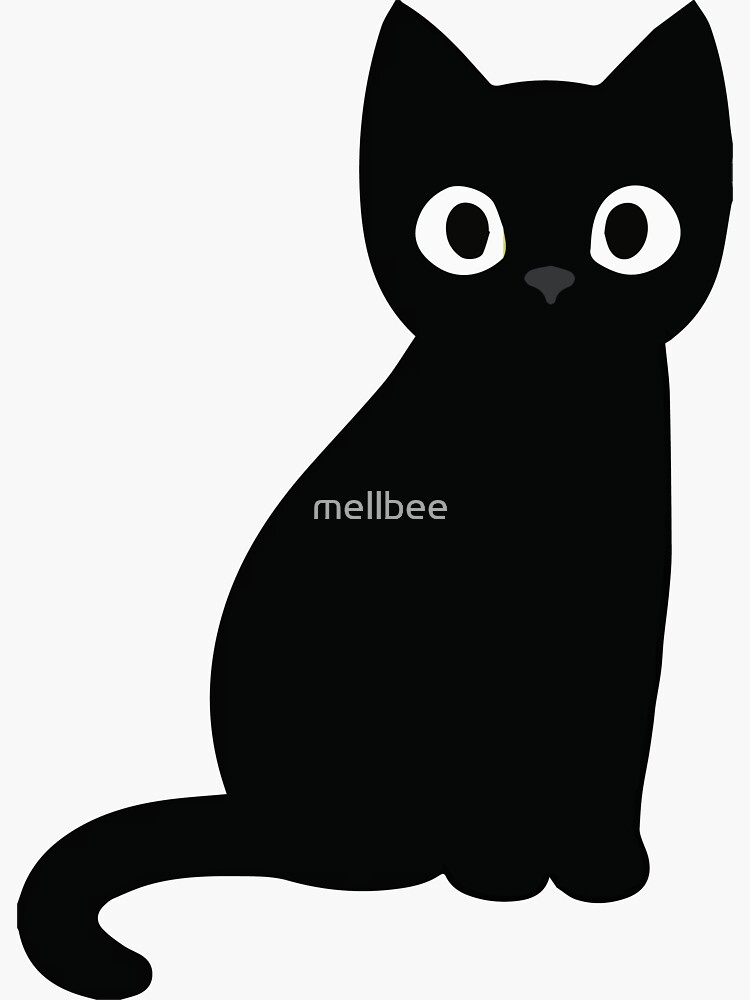 Black Cat Sticker By Mellbee Redbubble