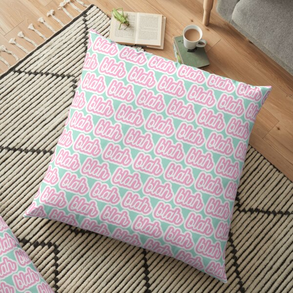 blah - pink and aqua Floor Pillow