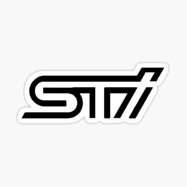 Black STI logo Sticker