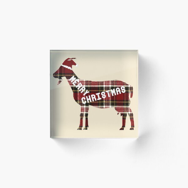 Item preview, Merry Christmas Goat in Santa Hat designed and sold by PawsitiveGifts.