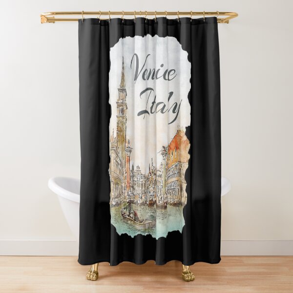 Venice Italy Watercolor Souvenir Shower Curtain