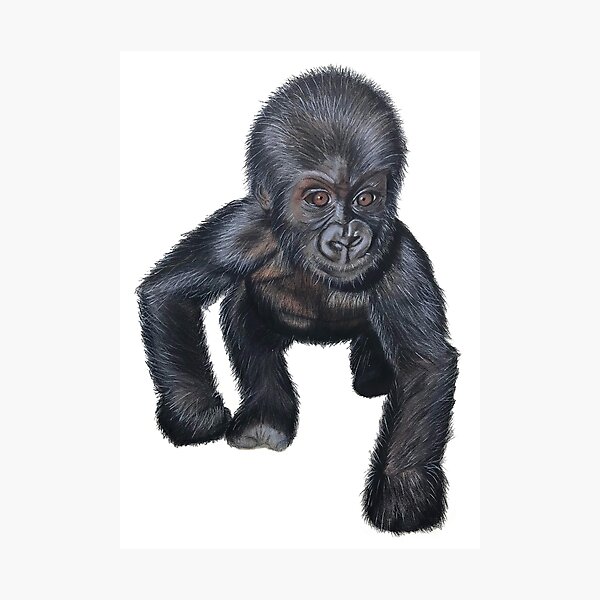 Cute Baby Gorilla Hippie Cutting Board by Jeff Bartels