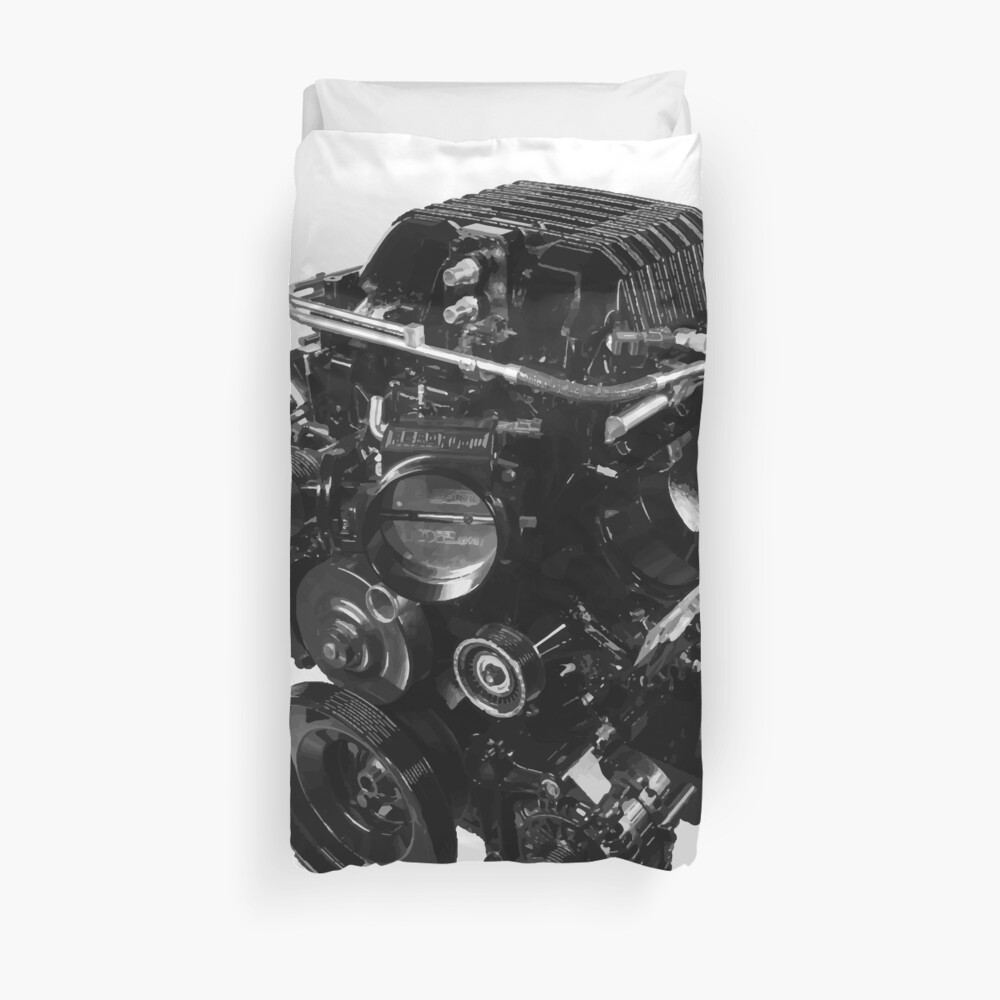 lsa supercharged v8 engine duvet cover by hoskingind redbubble redbubble