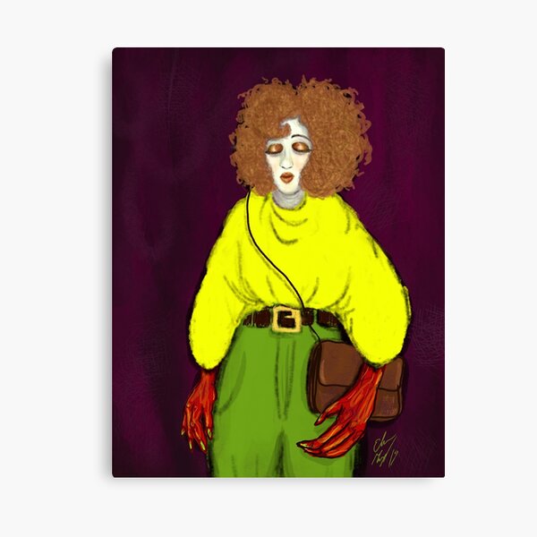 Girl with Handbag Canvas Print