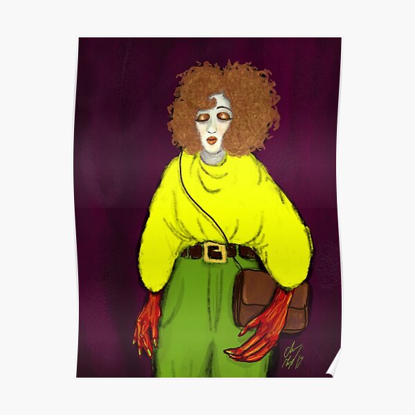 Girl with Handbag Poster