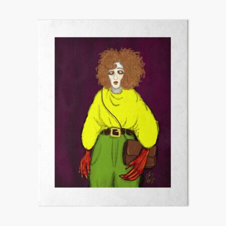 Girl with Handbag Art Board Print