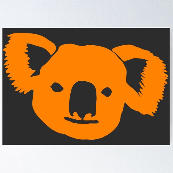 koala-stencil-orange-poster-for-sale-by-shtem-redbubble