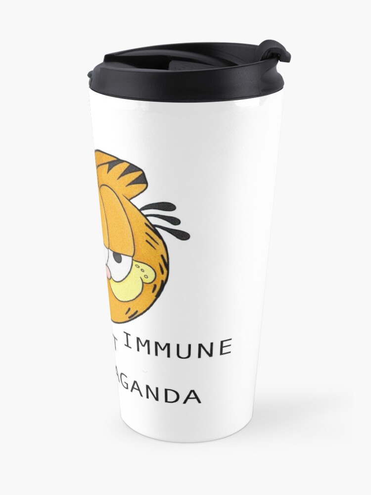 Alternate view of you are not immune to propaganda - garfield Travel Coffee Mug