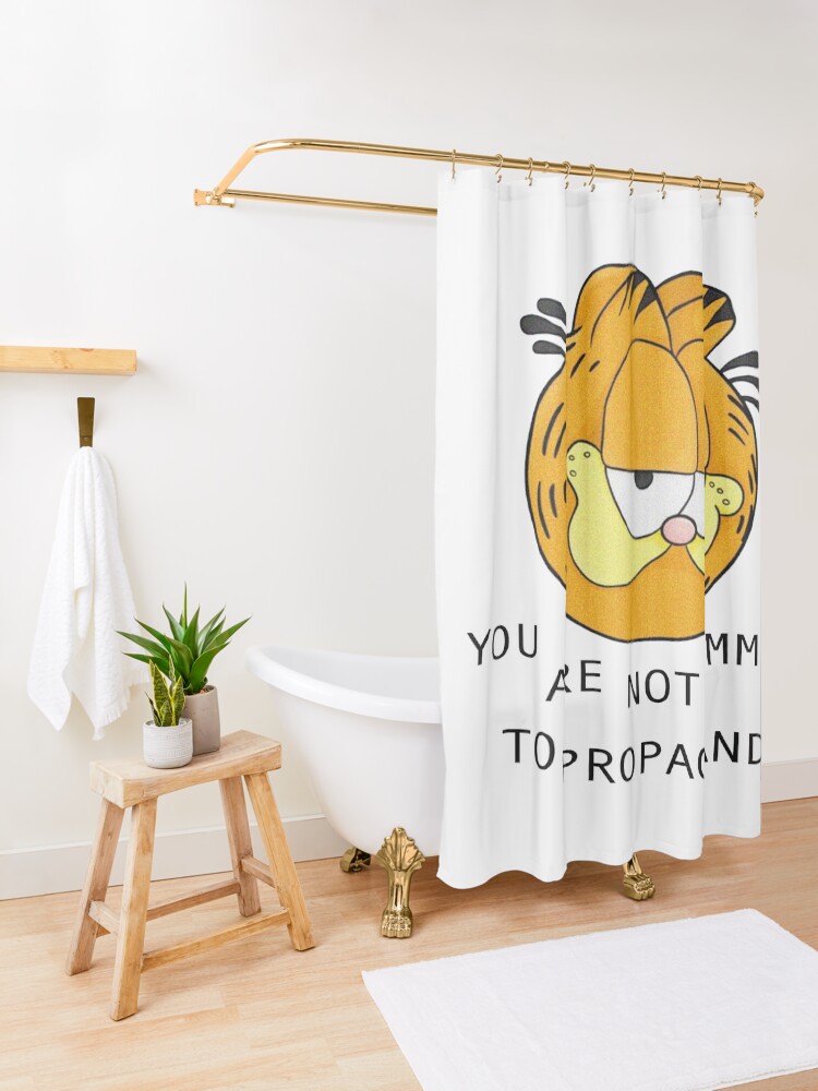 Alternate view of you are not immune to propaganda - garfield Shower Curtain