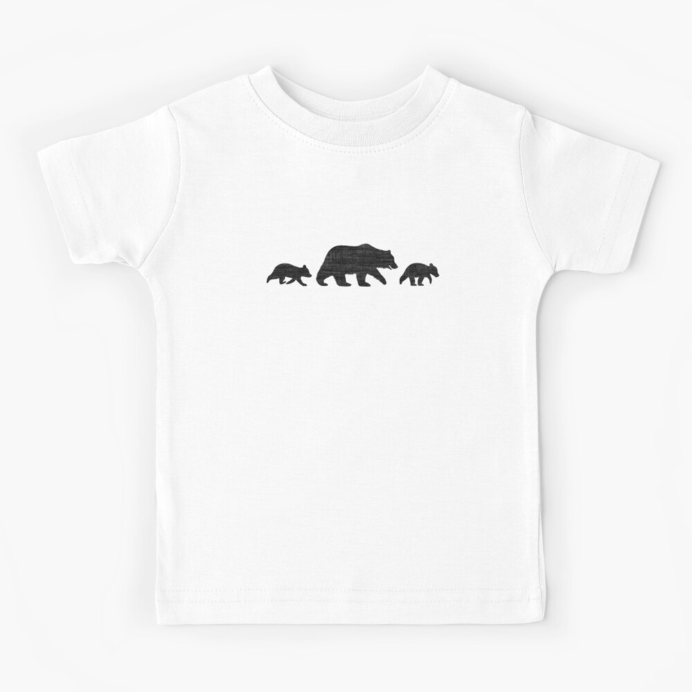 Grizzly Bear Family Silhouettes, Mama Bear with Cubs Kids T-Shirt for  Sale by Jenn Inashvili