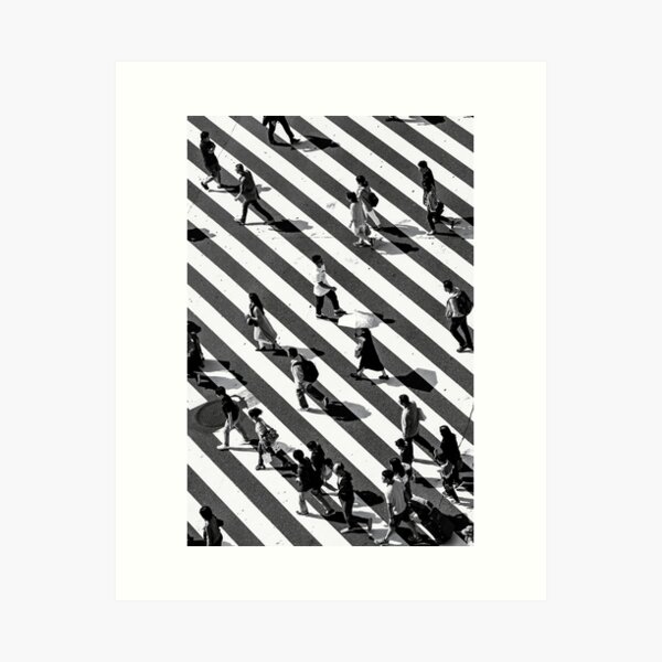 Shibuya Crossing print Tokyo print tokyo poster tokyo wall art photography print black and white Art Print