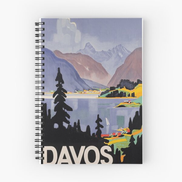 Item preview, Davos Switzerland Vintage Travel Poster designed and sold by vintagevivian.