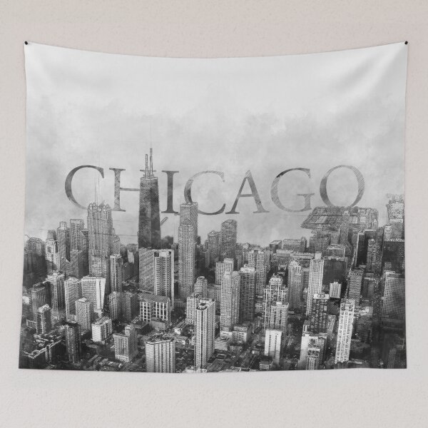 Item preview, Chicago Skyline Sketch designed and sold by k9printart.