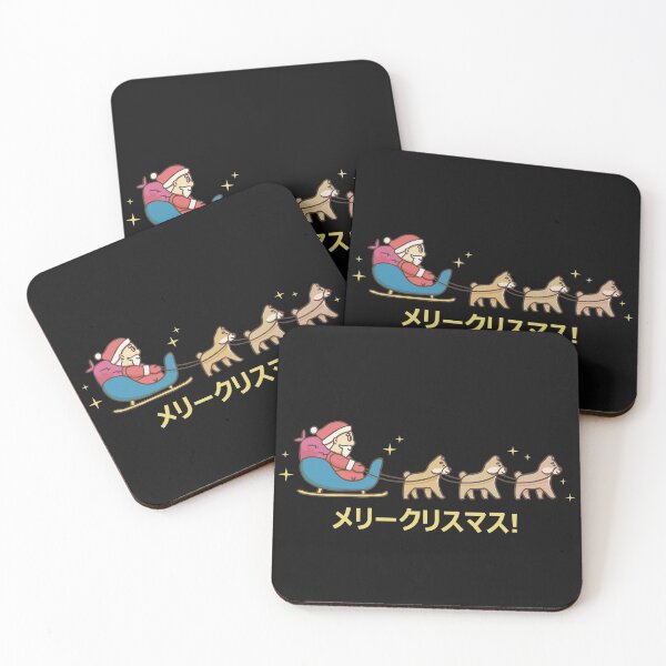 Item preview, Santa Claus' sleigh being pulled by Japanese Shiba Inus designed and sold by Tabinchu.