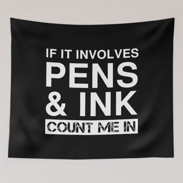 Item preview, Funny Pens And Ink Drawing Calligraphy Calligrapher designed and sold by Creekman Designs.
