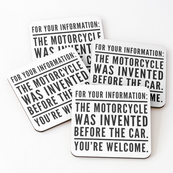 Item preview, For Your Information The Motorcycle Was Invented Before The Car Black Text designed and sold by TWMBDesigns.