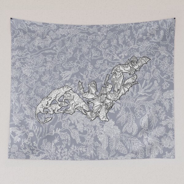 Item preview, Chiroptera - Bats - Evolution - Blue Background designed and sold by EvolutionPoster.