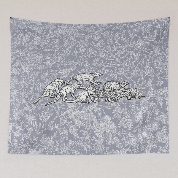 Item preview, Pholidota - Pangolins - Evolution - Blue Background designed and sold by EvolutionPoster.