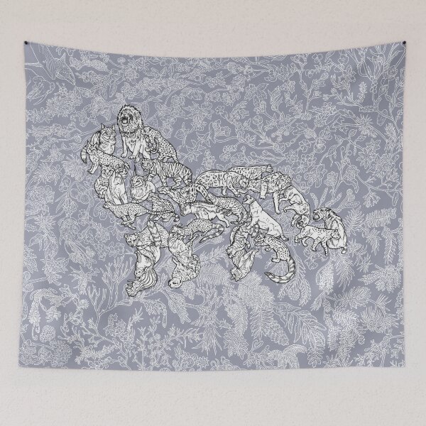 Item preview, Feliformia - Cats - Evolution - Blue Background designed and sold by EvolutionPoster.
