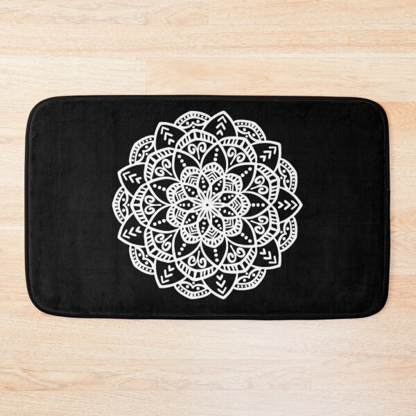 Item preview, Decorative white mandala on black background designed and sold by Jenmag.