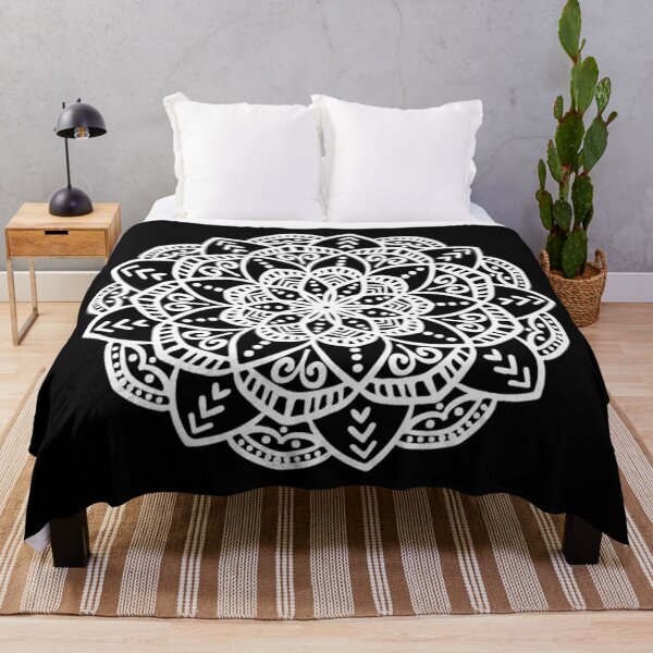 Item preview, Decorative white mandala on black background designed and sold by Jenmag.