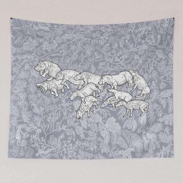 Item preview, Hippos - Evolution - Blue Background designed and sold by EvolutionPoster.