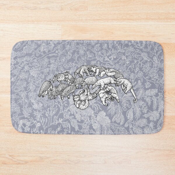 Item preview, Xenarthra - Anteaters, Sloths and Armadillos - Evolution - Blue Background designed and sold by EvolutionPoster.