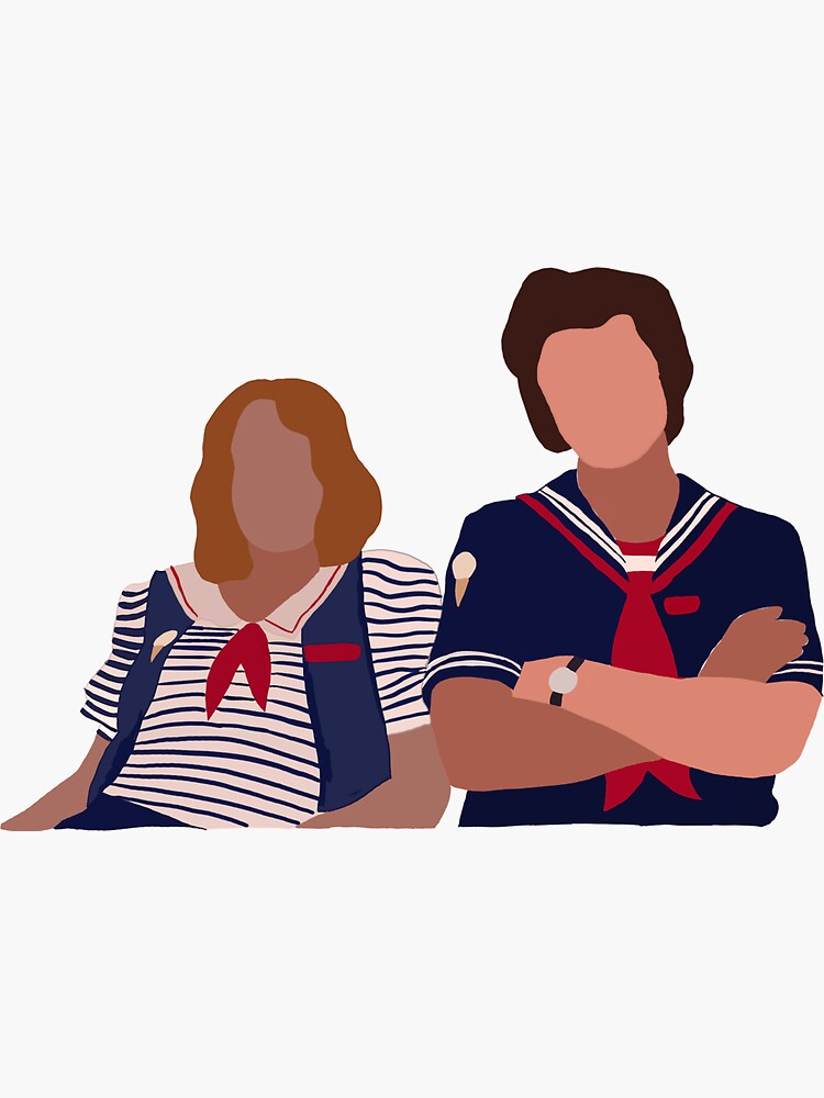 "scoop ahoy robin and steve drawing sticker ♡ " Sticker by pastelic
