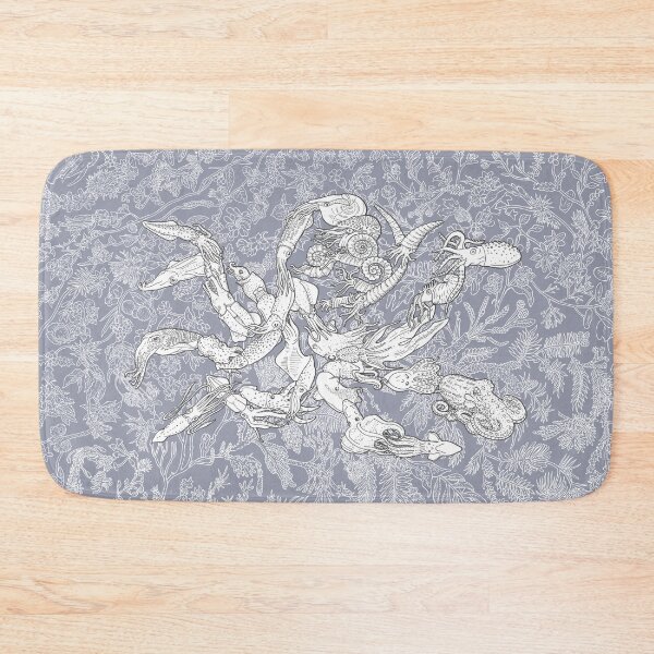 Item preview, Cephalopods - Octopus, Squid - Evolution - Blue Background designed and sold by EvolutionPoster.