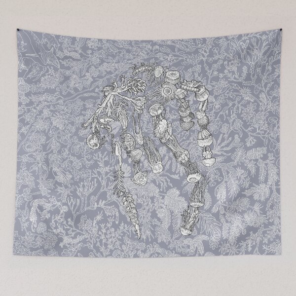 Item preview, Medusozoa - Jellyfish - Evolution - Blue Background designed and sold by EvolutionPoster.