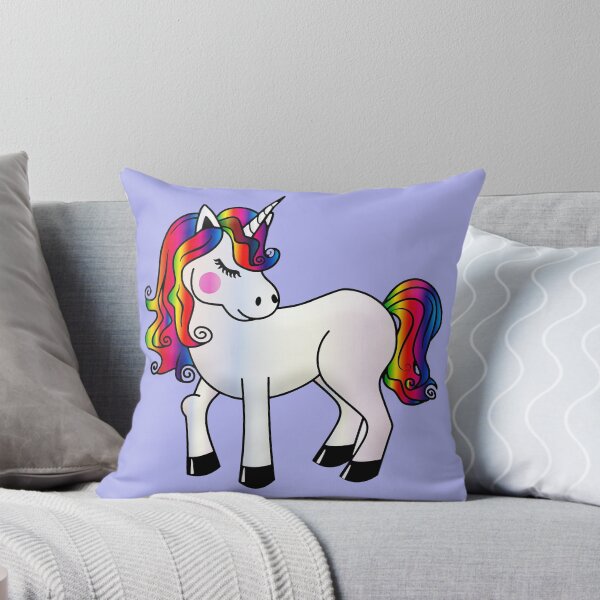 Artikelvorschau, Regenbogen Unicorn Purple Bluish Background entworfen und verkauft von BalloonPrints.