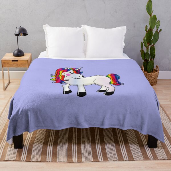 Artikelvorschau, Regenbogen Unicorn Purple Bluish Background entworfen und verkauft von BalloonPrints.