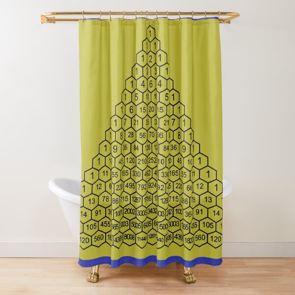 In mathematics, Pascal&#39;s triangle is a triangular array of the binomial coefficients Shower Curtain