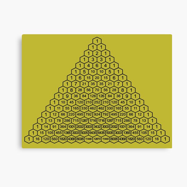 In mathematics, Pascal&#39;s triangle is a triangular array of the binomial coefficients Canvas Print