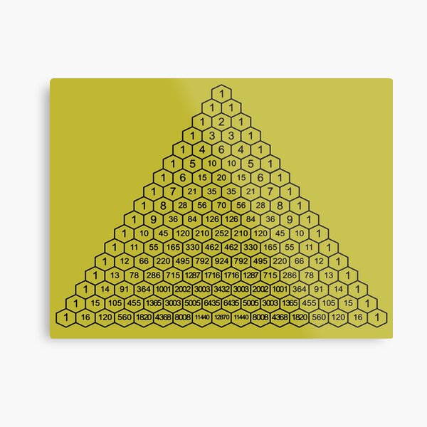 In mathematics, Pascal&#39;s triangle is a triangular array of the binomial coefficients Metal Print