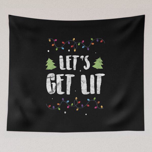 Item preview, Christmas Gift Lets Get Lit Santa Claus Xmas 420 Weed Pot print designed and sold by A-Fashion.