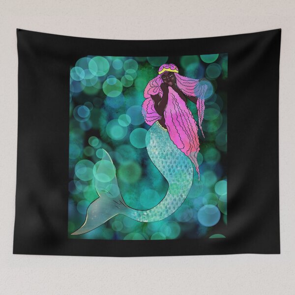 Item preview, black mermaid Blue designed and sold by reasonablemunki.