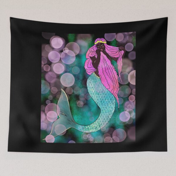 Item preview, black mermaid Pink designed and sold by reasonablemunki.